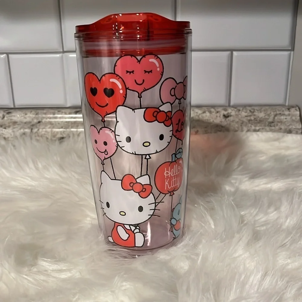 🆕 Hello Kitty Heart Balloons Tumbler with Lid
